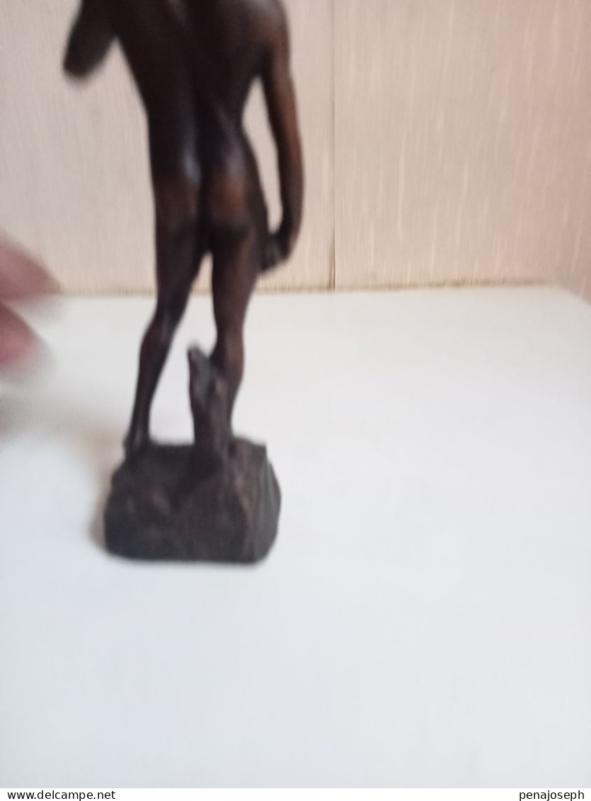 Sculpture statue David d'après Michel-Ange, reproduction en bronze hauteur 14 cm