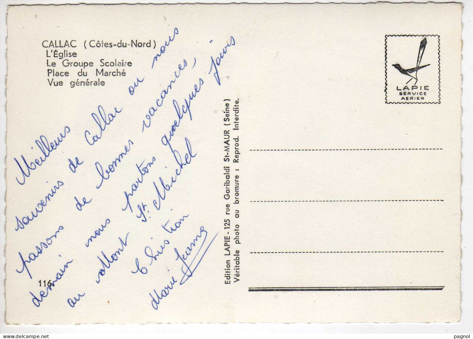 22 : Souvenir De Callac : 4 Vues :  édition Lapie : ( Cpsm G.F. ) - Callac