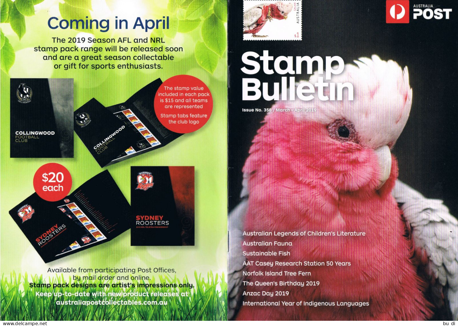 Australien - Australia - Stamps Bulletin - Spring 2019 - Englisch, Birds, ANZAC - Englisch (ab 1941)