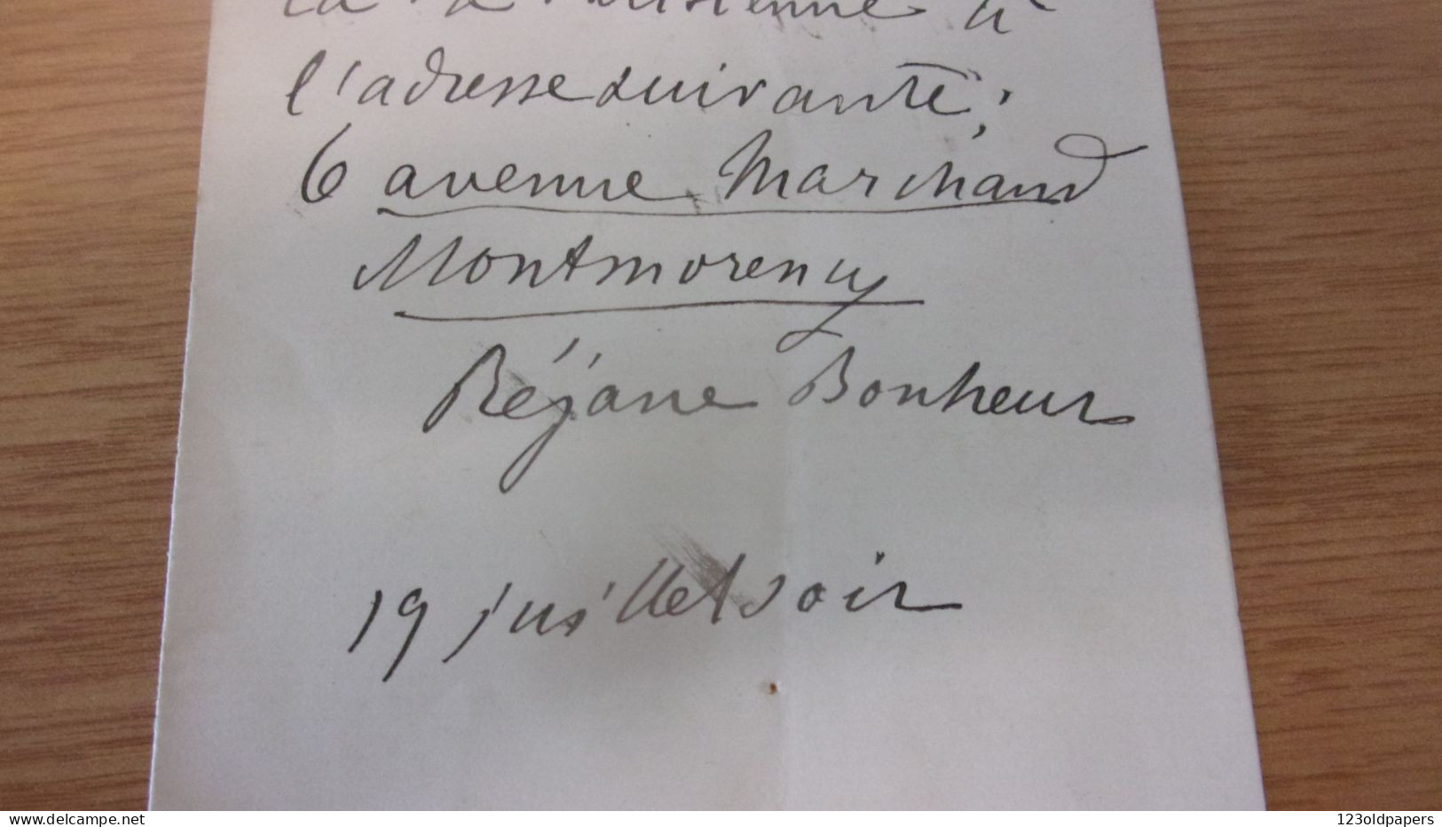 Gabrielle-Charlotte Réju LAS REJANE BONHEUR ACTRICE OU ELLE DEMANDE DE LUI ENVOYER LA VIE PARISIENNE A MONTMORENCY - Acteurs & Toneelspelers