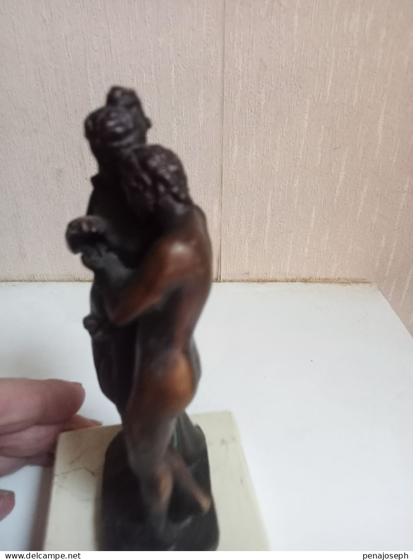 Sculpture statue en bronze reproduction amour et psyché hauteur 17 cm