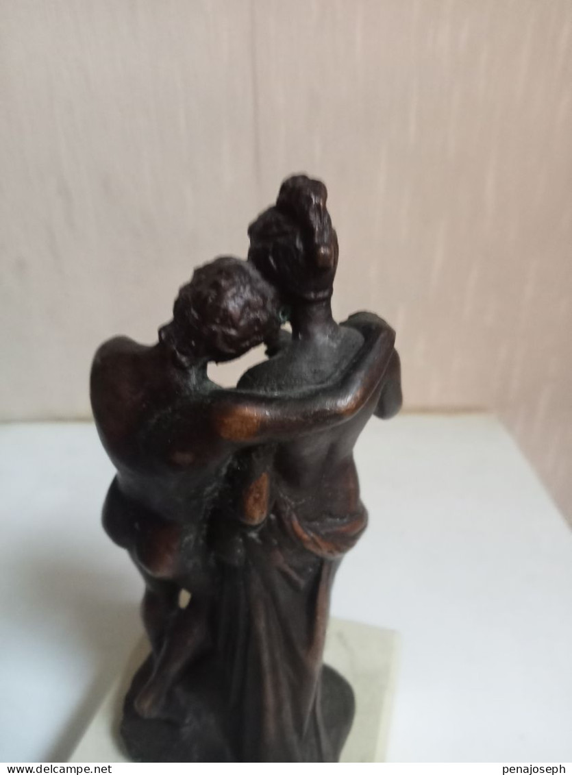 Sculpture statue en bronze reproduction amour et psyché hauteur 17 cm