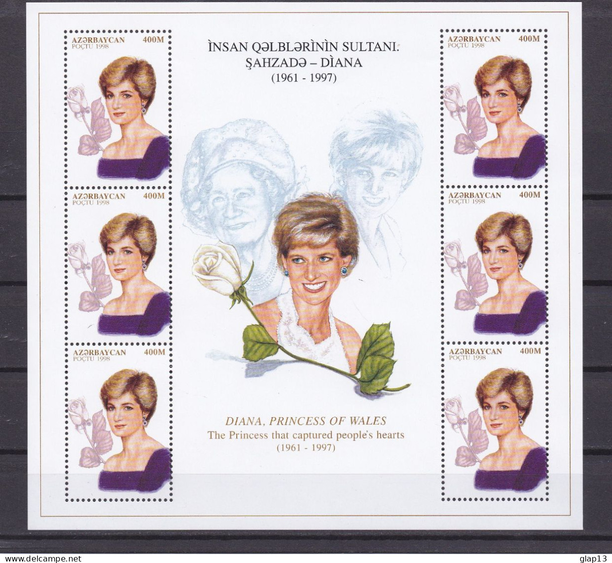 AZERBAIDJAN 1998 BLOC N°38/39 NEUF** PRINCESSE DIANA - Azerbaiyán