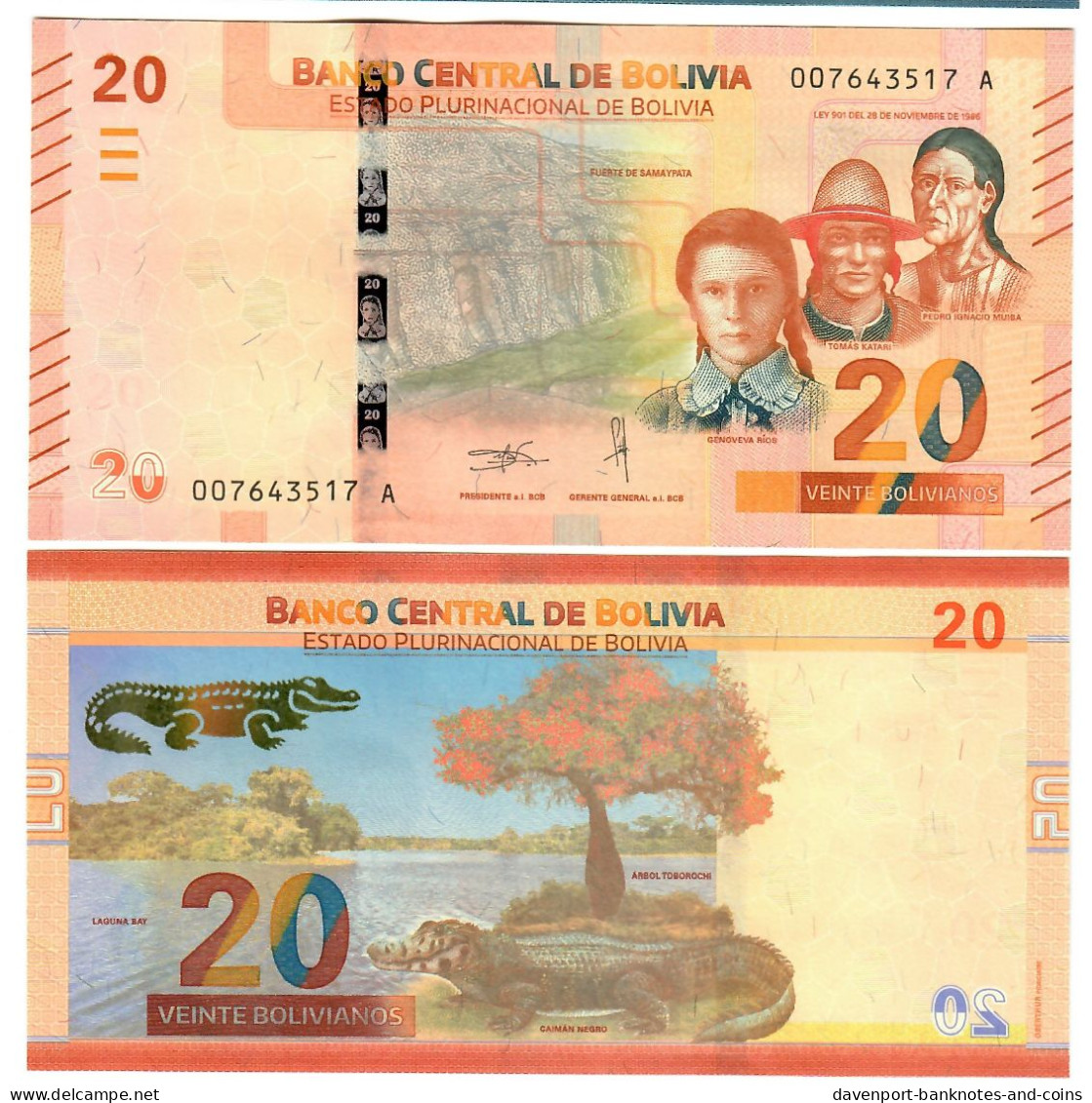 Bolivia 20 Bolivianos 2018 UNC - Bolivië