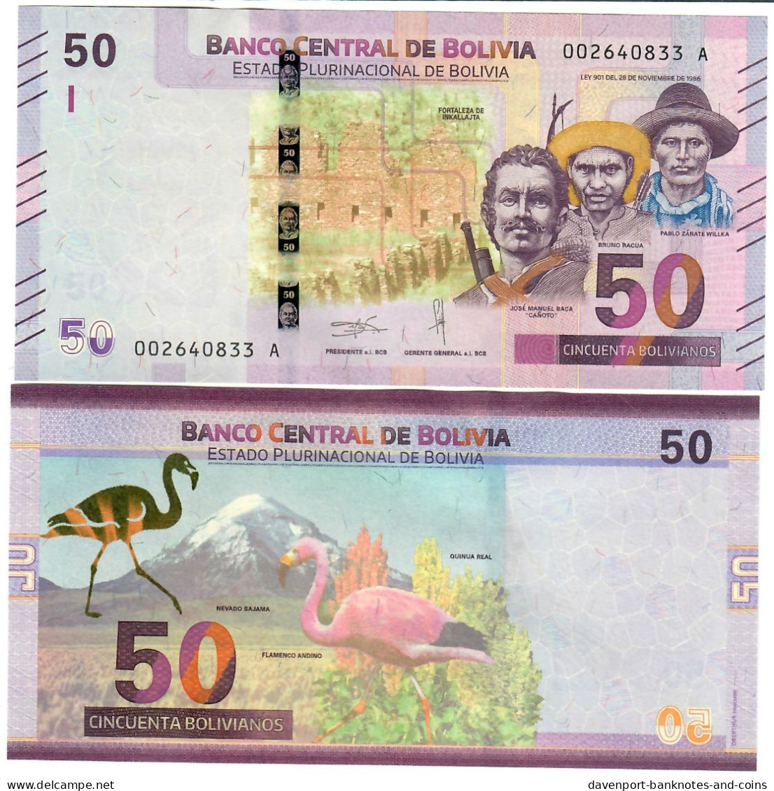 Bolivia 50 Bolivianos 2018 UNC - Bolivië