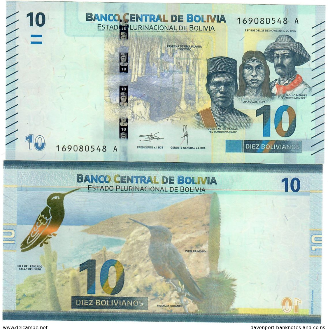 Bolivia 10x 10 Bolivianos 2018 UNC - Bolivia