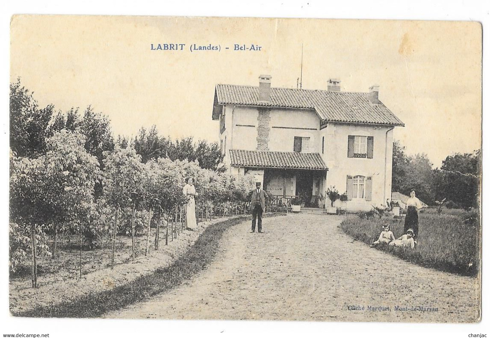 Cpa: 40 LABRIT (ar. Mont De Marsan)  Villa BEL AIR (animée)  Ed. Marquet  (rare) - Labrit