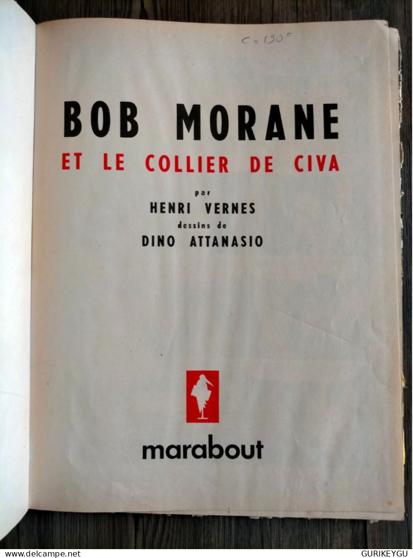 EO - Bob Morane - Et Le Collier De Civa - 1963 Henri VERNES DINO ATTANASIO MARABOUT  Cotés 150 Euros - Bob Morane
