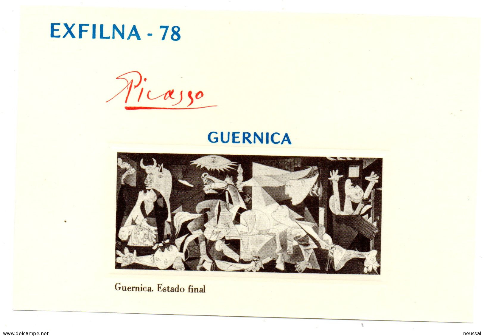 Hoja Recuerdo Estudio Composicion Guernica  España - Feuillets Souvenir