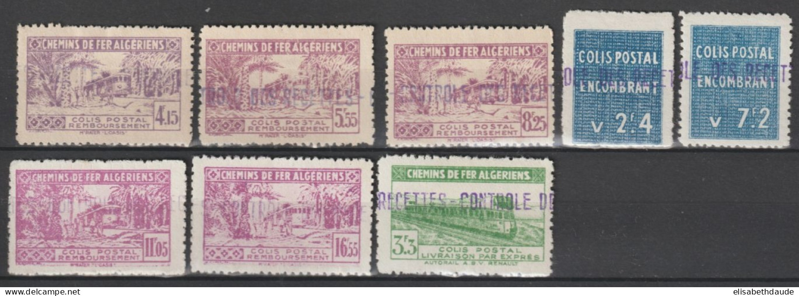 ALGERIE - 1941 - COLIS POSTAUX - YVERT N°90//94 (*) + 89 + 96/97 * MLH - COTE = 69 EUR - Colis Postaux