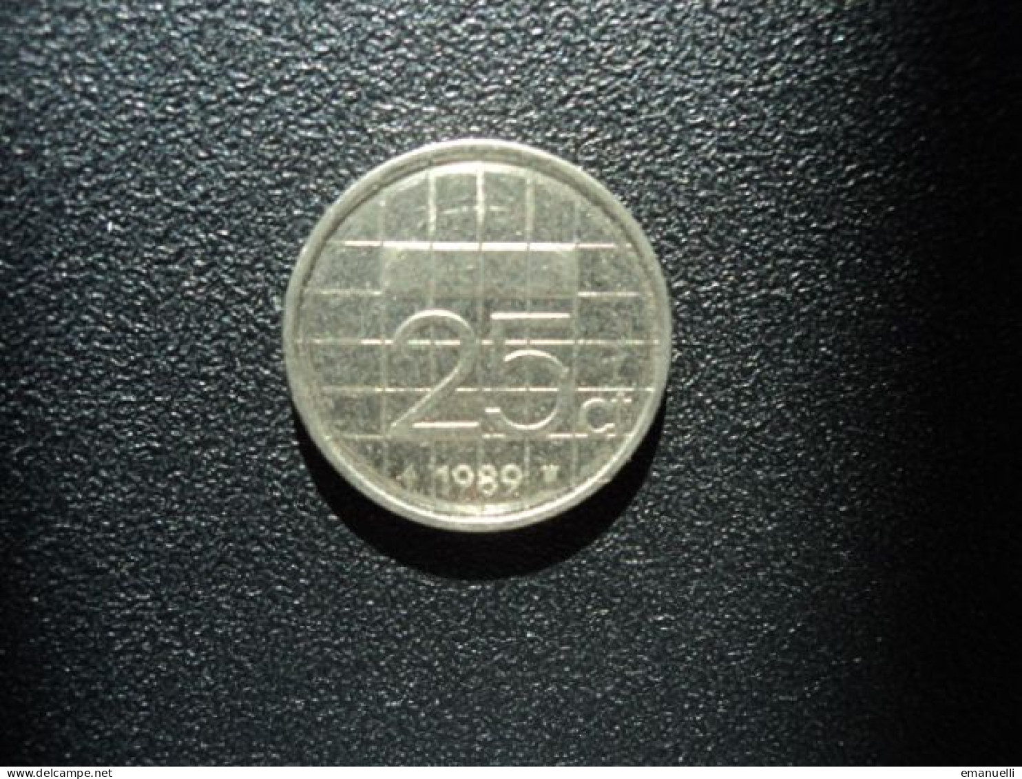 PAYS BAS : 25 CENTS  1989    KM 204     SUP * - 1980-2001 : Beatrix