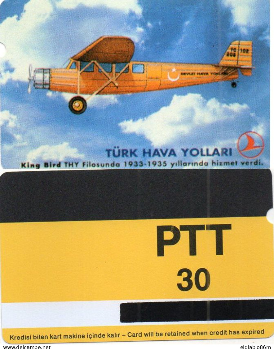 TURKEY - ALCATEL - DEMO CARD - TURKISH AIRLINES KING BIRD - YELLOW REVERSE - P13 MATT HALF MAGNETIC STRIPE - Turchia