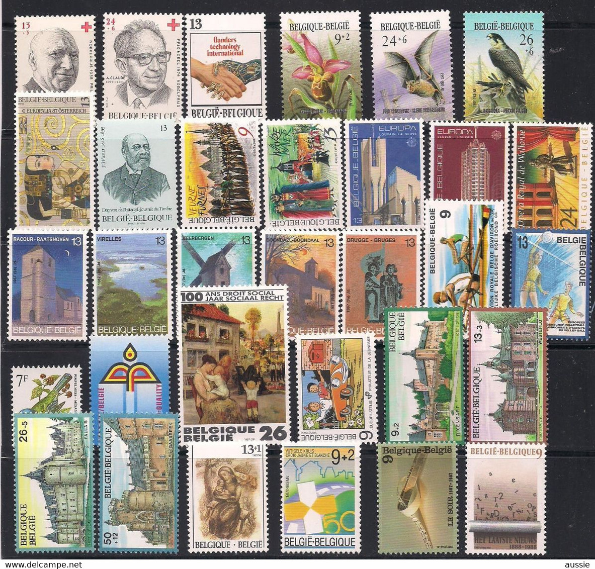 Année Jaargang 1987 Belgie Belgique OCBn° 2241-2272 *** MNH Nominale 498 BF = 12,50 € Cote 42 Euro - Jahressätze