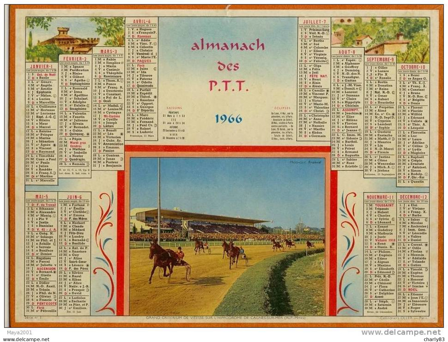 ALMANACH  DES  POSTES  1966  N80 - Grand Format : 1961-70