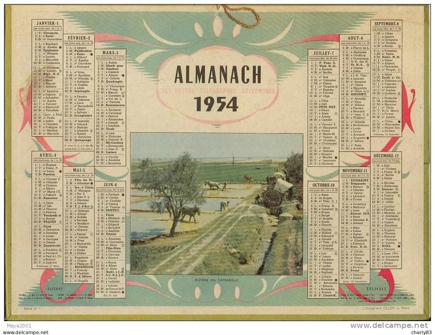 ALMANACH  DES  POSTES  1954  N69 - Grand Format : 1941-60