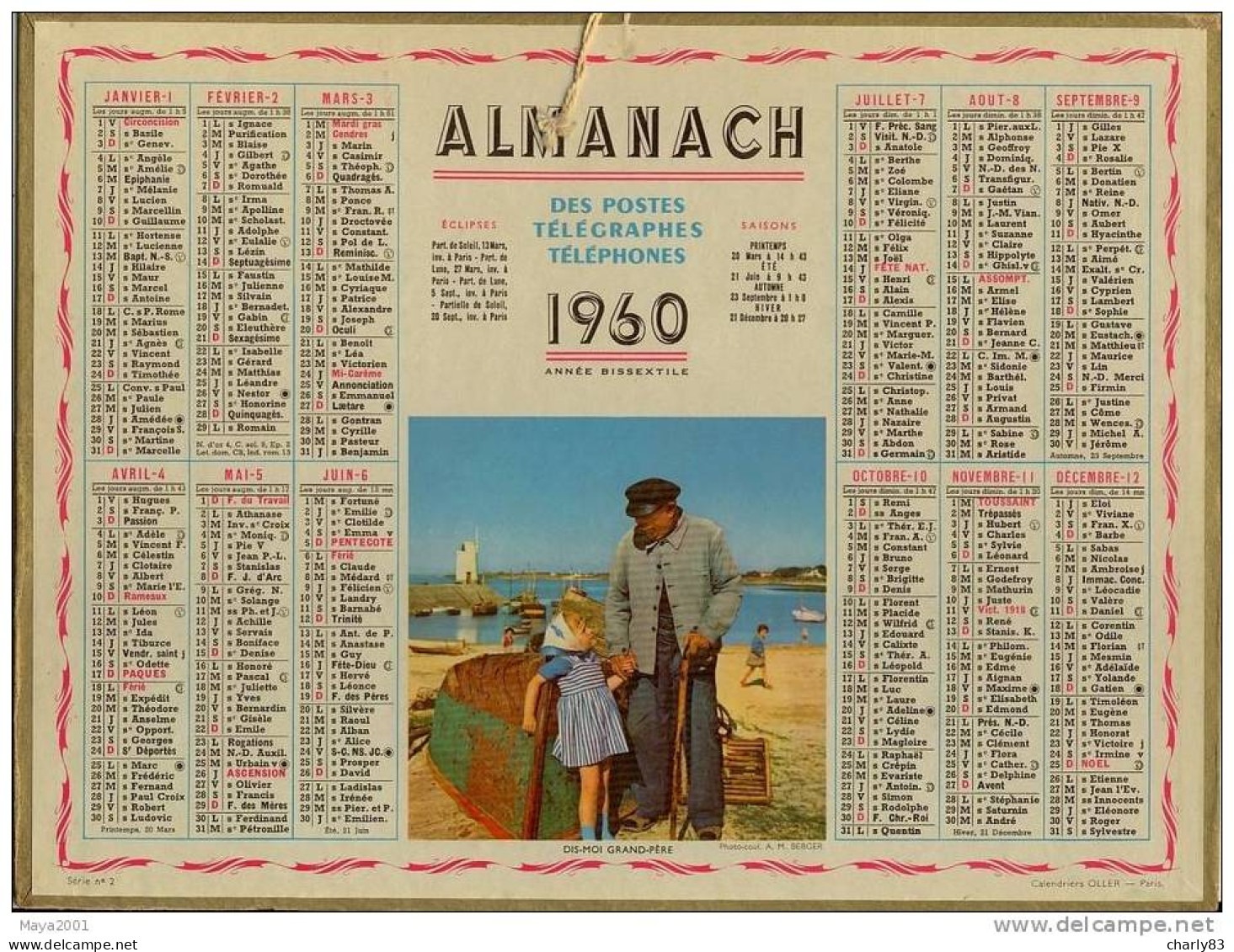 ALMANACH  DES  POSTES  1960  N74 - Grand Format : 1941-60