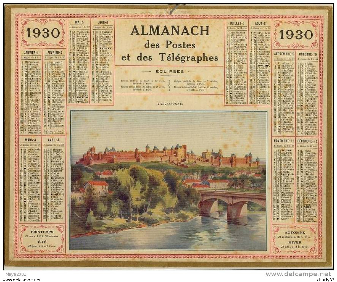 ALMANACH  DES  POSTES  1930  N53 - Grossformat : 1921-40