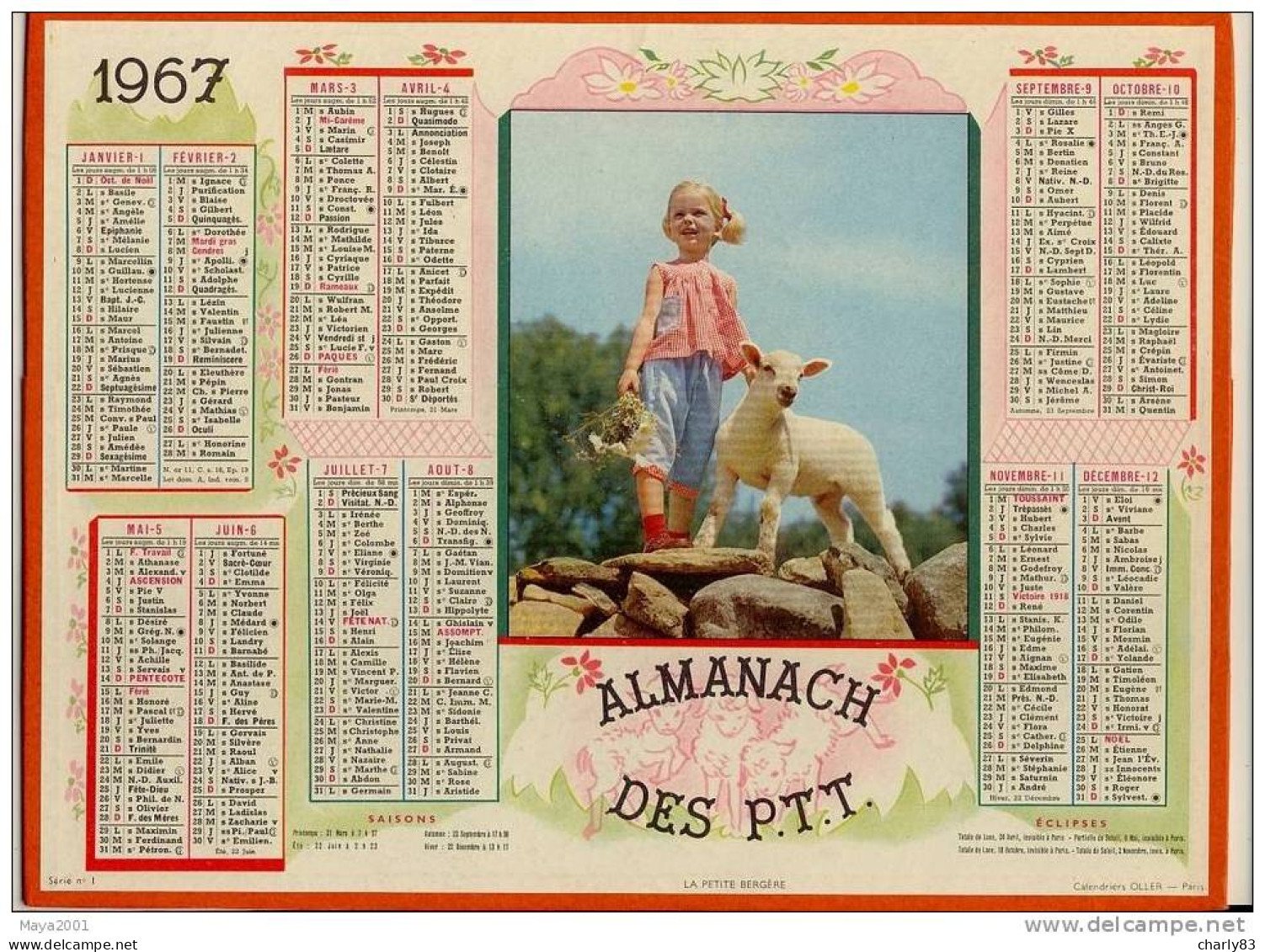 ALMANACH  DES POSTES  N43 - Big : 1961-70