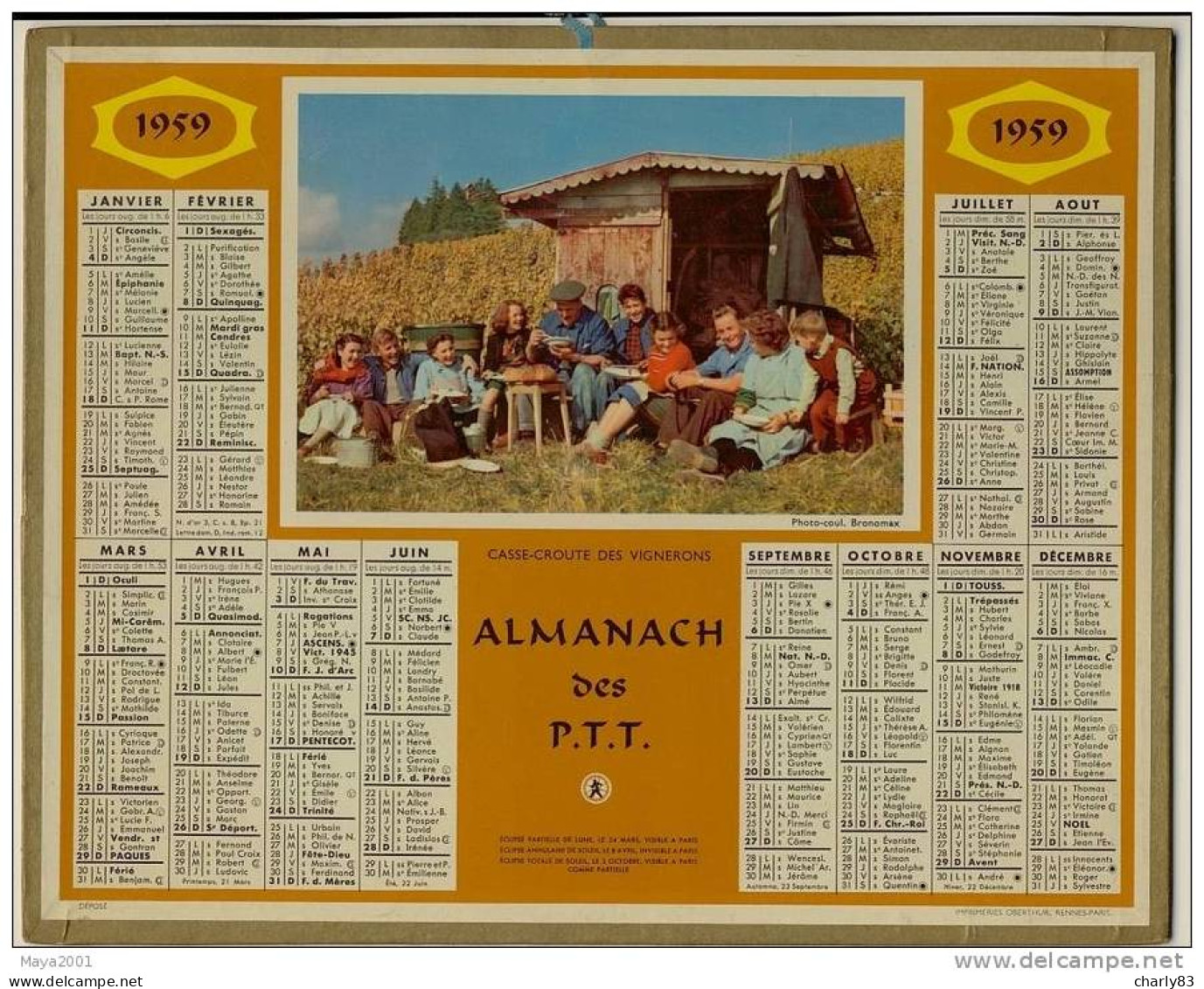 ALMANACH  DES POSTES  N36 - Big : 1941-60