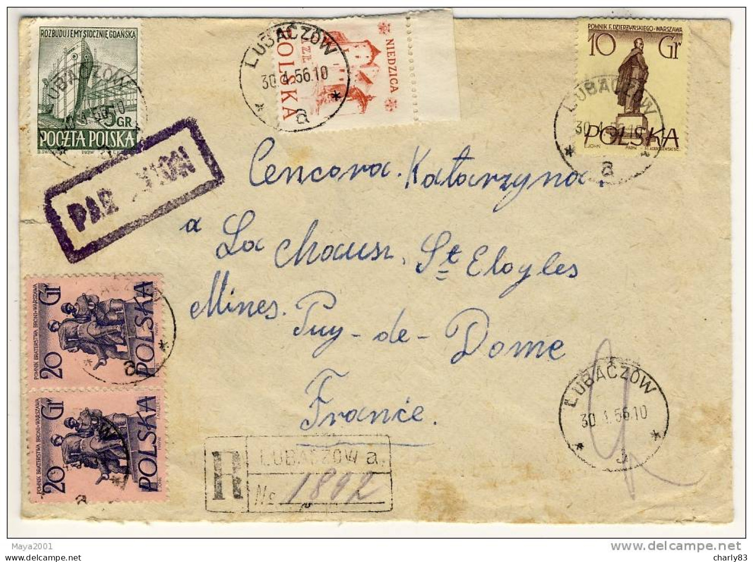 ENVELOPPE   POLOGNE  1956  N139 - Maschinenstempel (EMA)