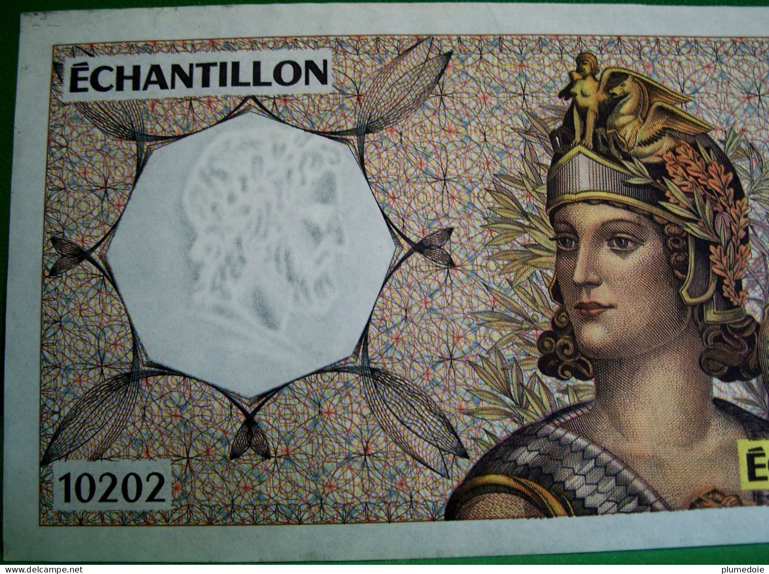 ECHANTILLON 200 Francs  MONTESQUIEU  Type Athéna à Droite FILIGRANE Visible  BILLET DE TEST POUR DISTRIBUTEUR - Fictifs & Spécimens