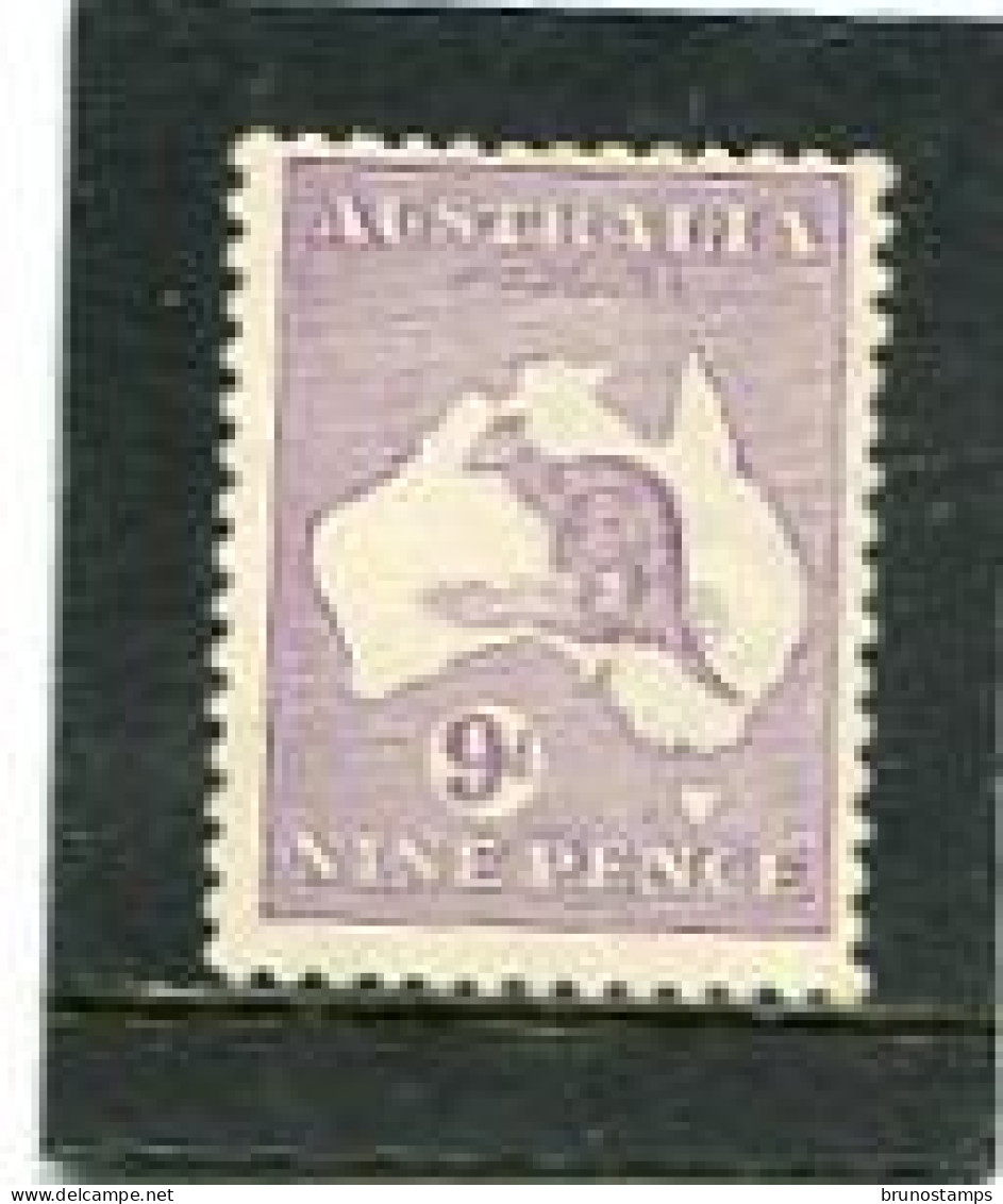 AUSTRALIA - 1915  KANGAROO  9 D.  2nd  WATERMARK   MINT NH  SG27 - Ongebruikt