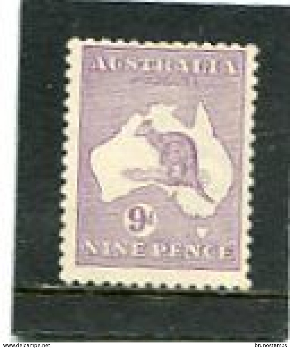 AUSTRALIA - 1915  KANGAROO  9 D.  2nd  WATERMARK   MINT NH  SG27 - Neufs