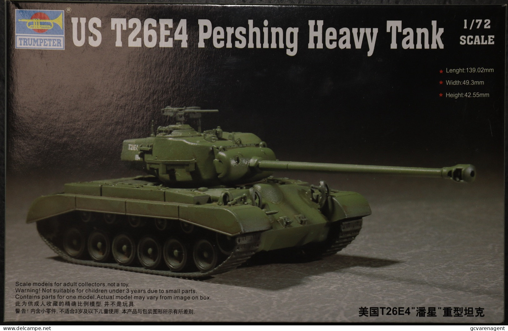 TRUMPETER - US T26E4BPERSHING HEAVY TANK  1/72 SCALE     - NOOIT GEOPEND MODELBOUW - Véhicules