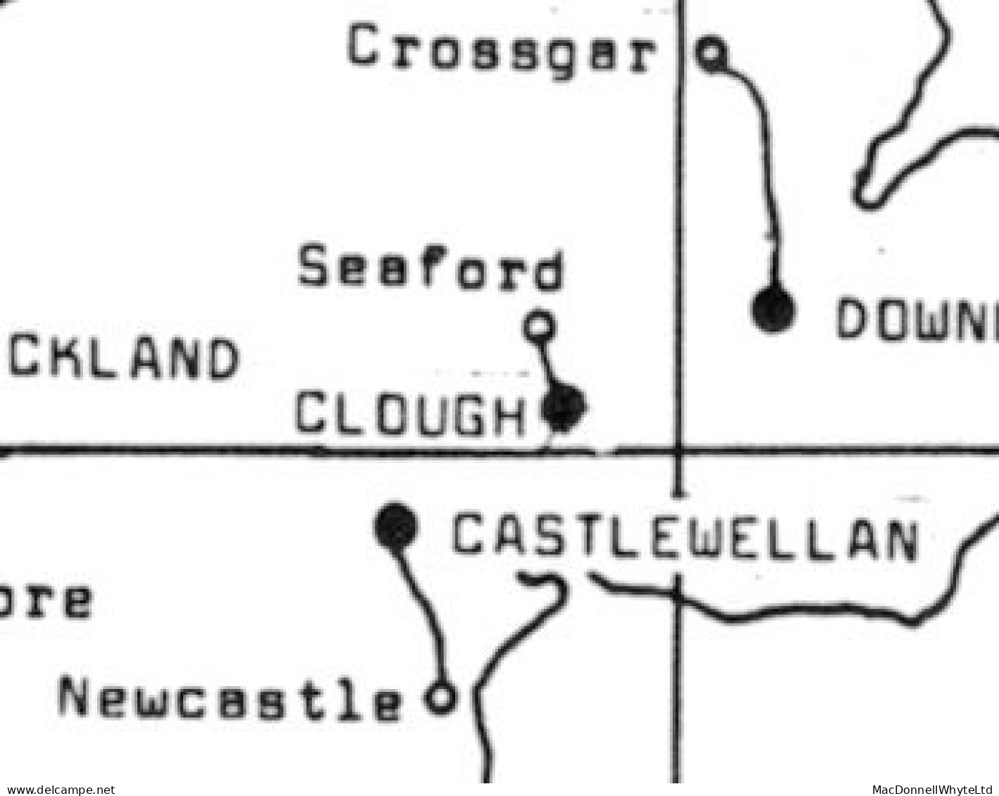 Ireland Down 1839 Cover Newcastle To London With CASTLEWELLAN/PENNY POST And Type 1A CASTLEWELLAN - Préphilatélie