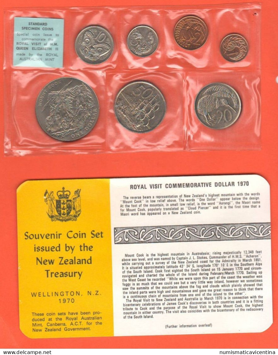 New Zealand Set Coin1970 Nuova Zelanda Da 1 50 20 10 5 2 1 Cents UNC Treasury Coin Set - New Zealand