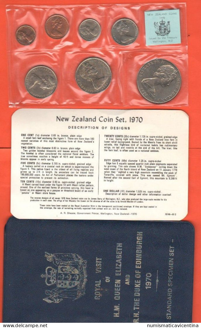 New Zealand Set Coin1970 Nuova Zelanda Da 1 50 20 10 5 2 1 Cents UNC Treasury Coin Set - New Zealand