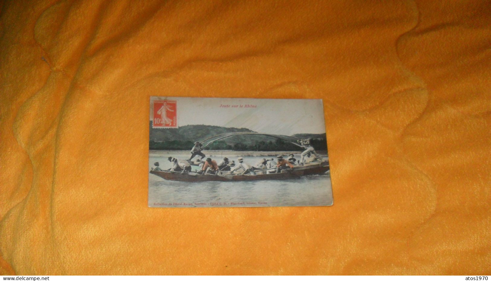 CARTE POSTALE ANCIENNE CIRCULEE DE 1910../ JOUTE SUR LE RHONE..CACHET + TIMBRE - Rhône-Alpes