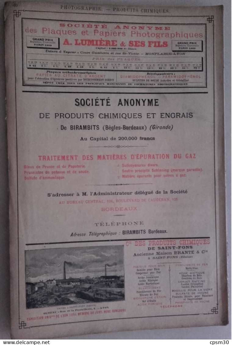 PUB 1898 -Pippermint Get Fr à Revel H Garonne, Photographie Lumière, Produit Chimique De Birambits à Bègles-Bx - Publicités