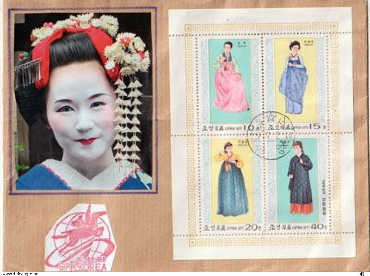 Costumes Féminins Traditionnels De Fêtes Coréennes. Lettre De DPRK - Costumes