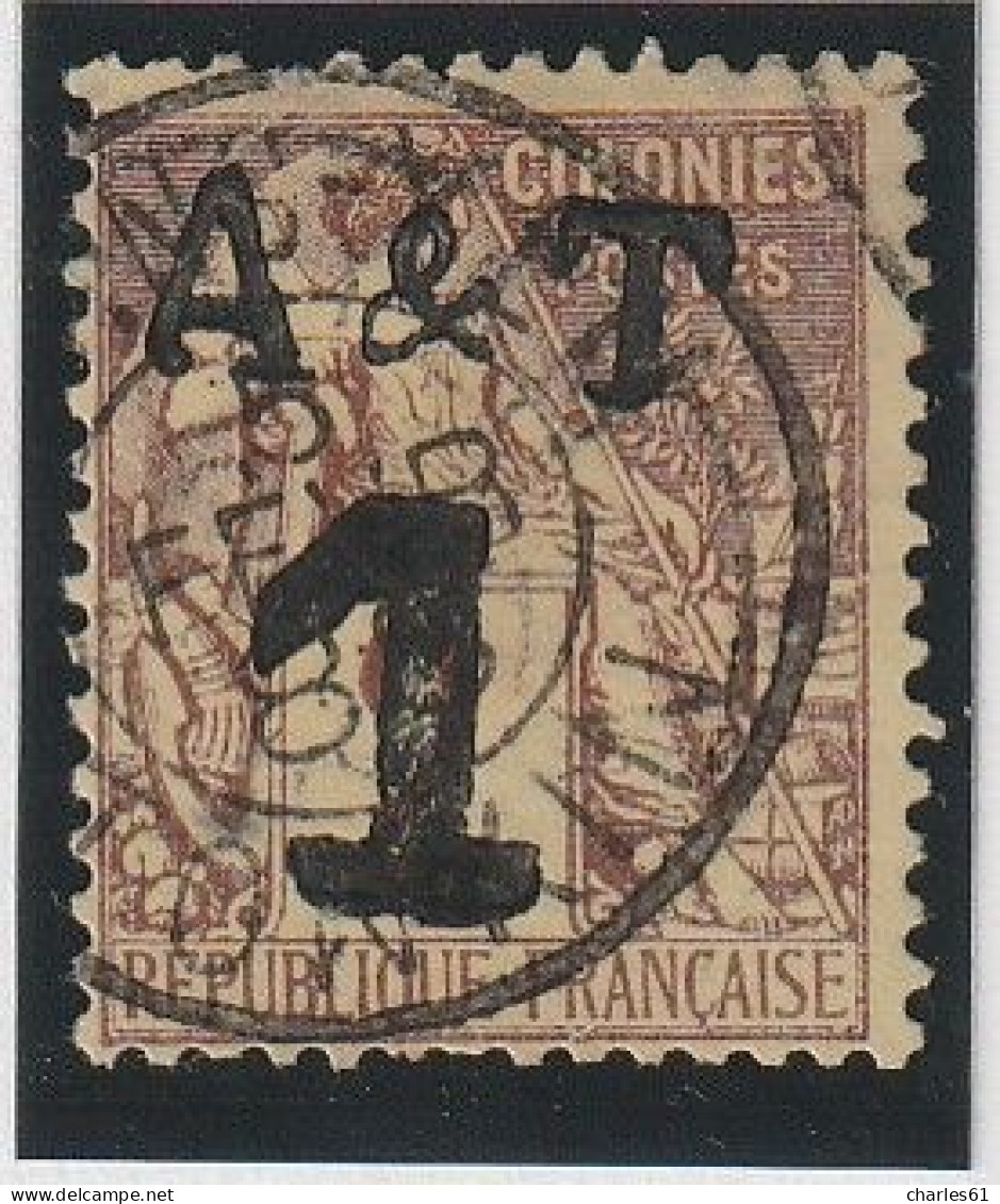 ANNAM Et TONKIN - N°1 Obl (1888) 1 Sur 2c Lilas-brun - Gebraucht