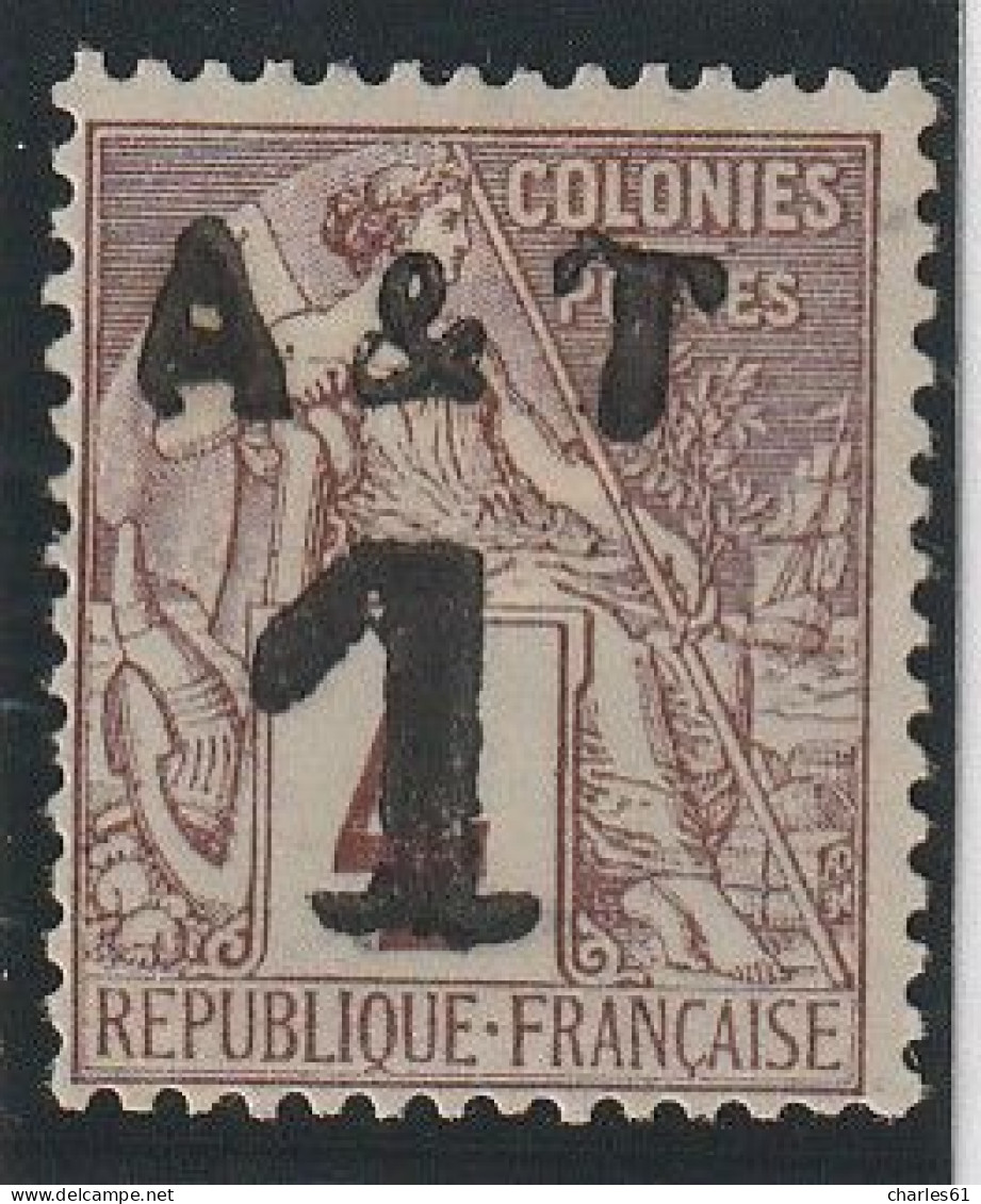 ANNAM Et TONKIN - N°2 Nsg (1888) 1 Sur 4c Lilas-brun - Unused Stamps