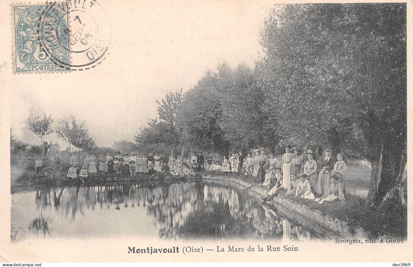 MONTJAVOULT (Oise) - La Mare De La Rue Soin - Voyagé 1905 (2 Scans) - Montjavoult
