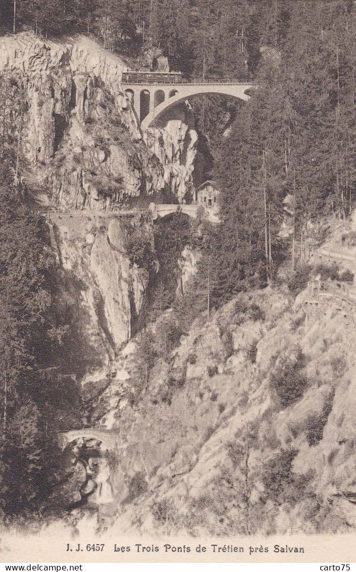 Suisse - Les Trois Ponts De Trétien Près Salvan - Oblitérée Les Marécottes 1916 - Salvan