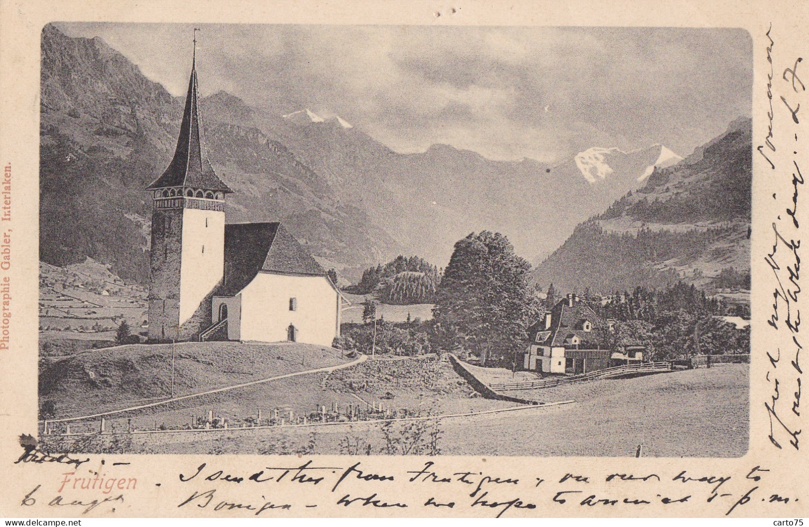 Suisse - Frutigen - Panorama - Photographie Gabler Carte Précurseur - Oblitérée 1902 Bonigen - Bönigen