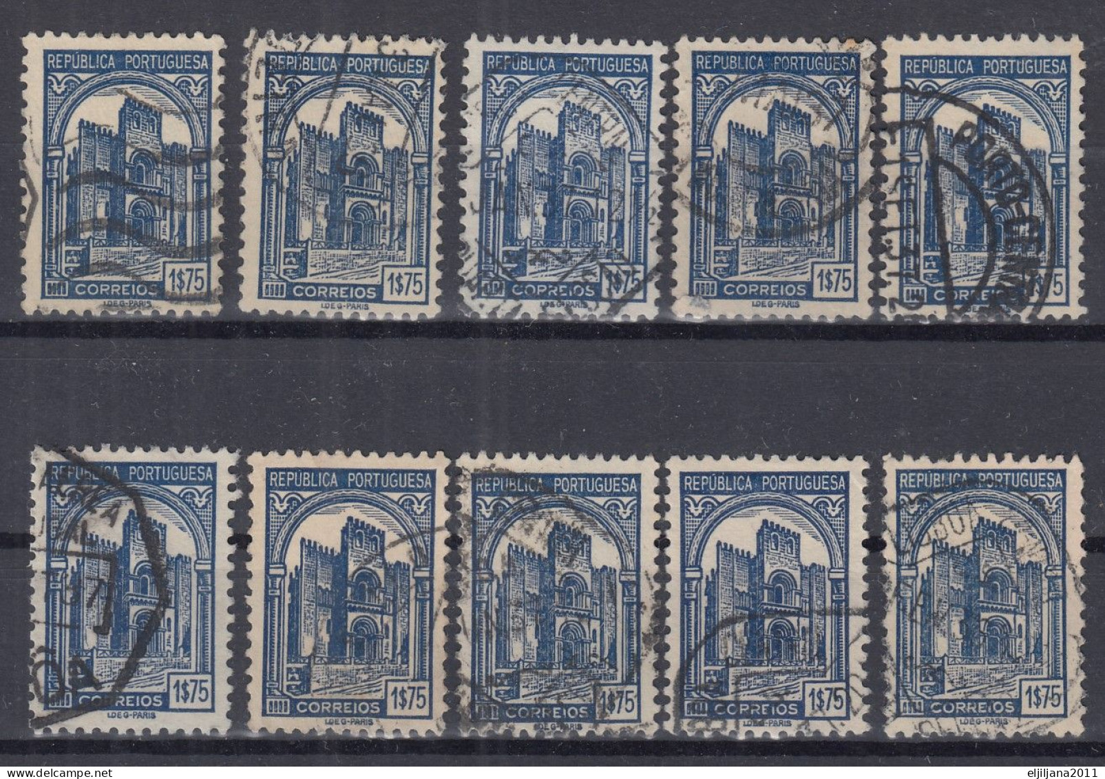 Action !! SALE !! 50 % OFF !! ⁕ Portugal 1935 ⁕ Coimbra Cathedral Mi.589 ⁕ 10v Used - Oblitérés