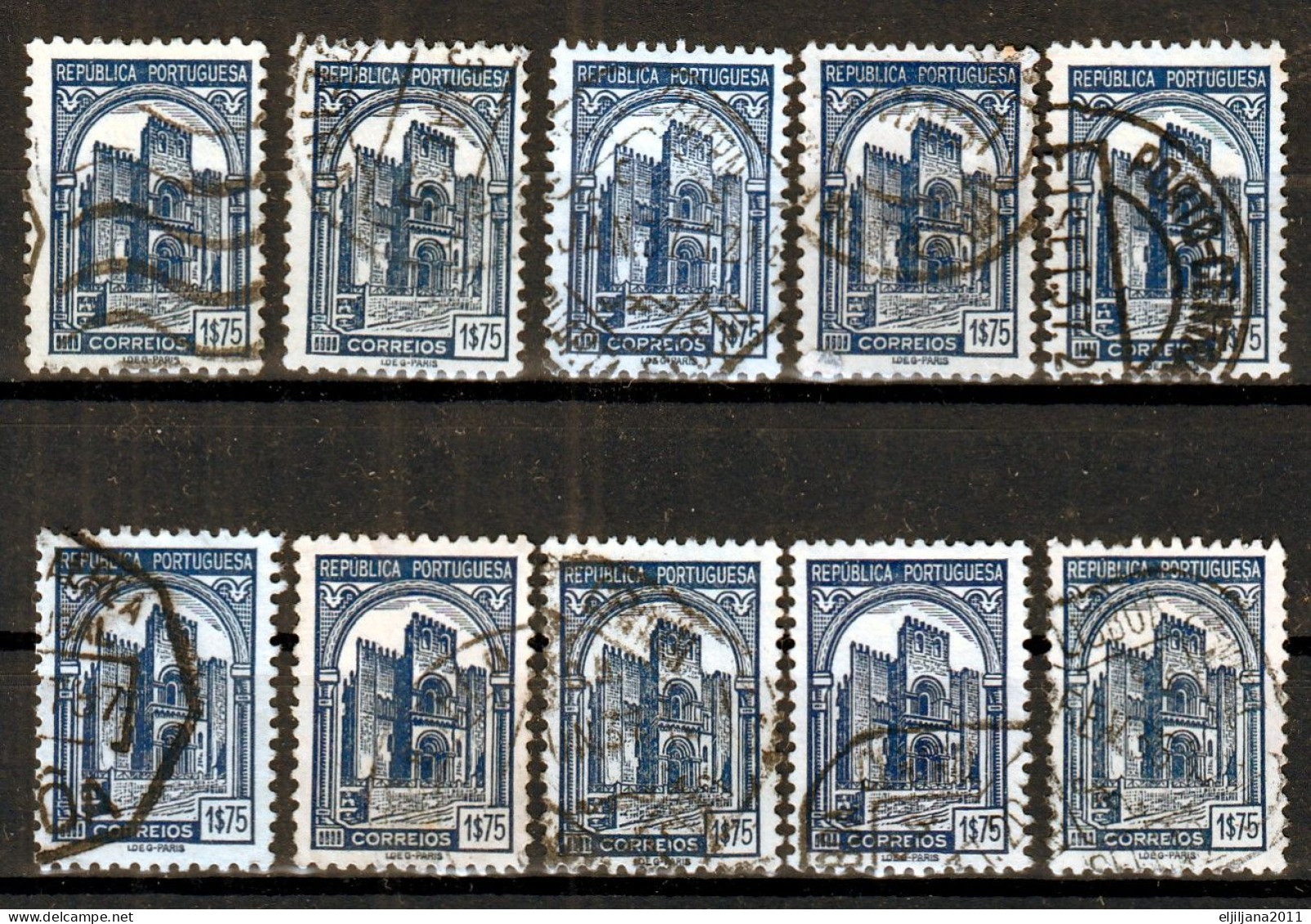 Action !! SALE !! 50 % OFF !! ⁕ Portugal 1935 ⁕ Coimbra Cathedral Mi.589 ⁕ 10v Used - Oblitérés