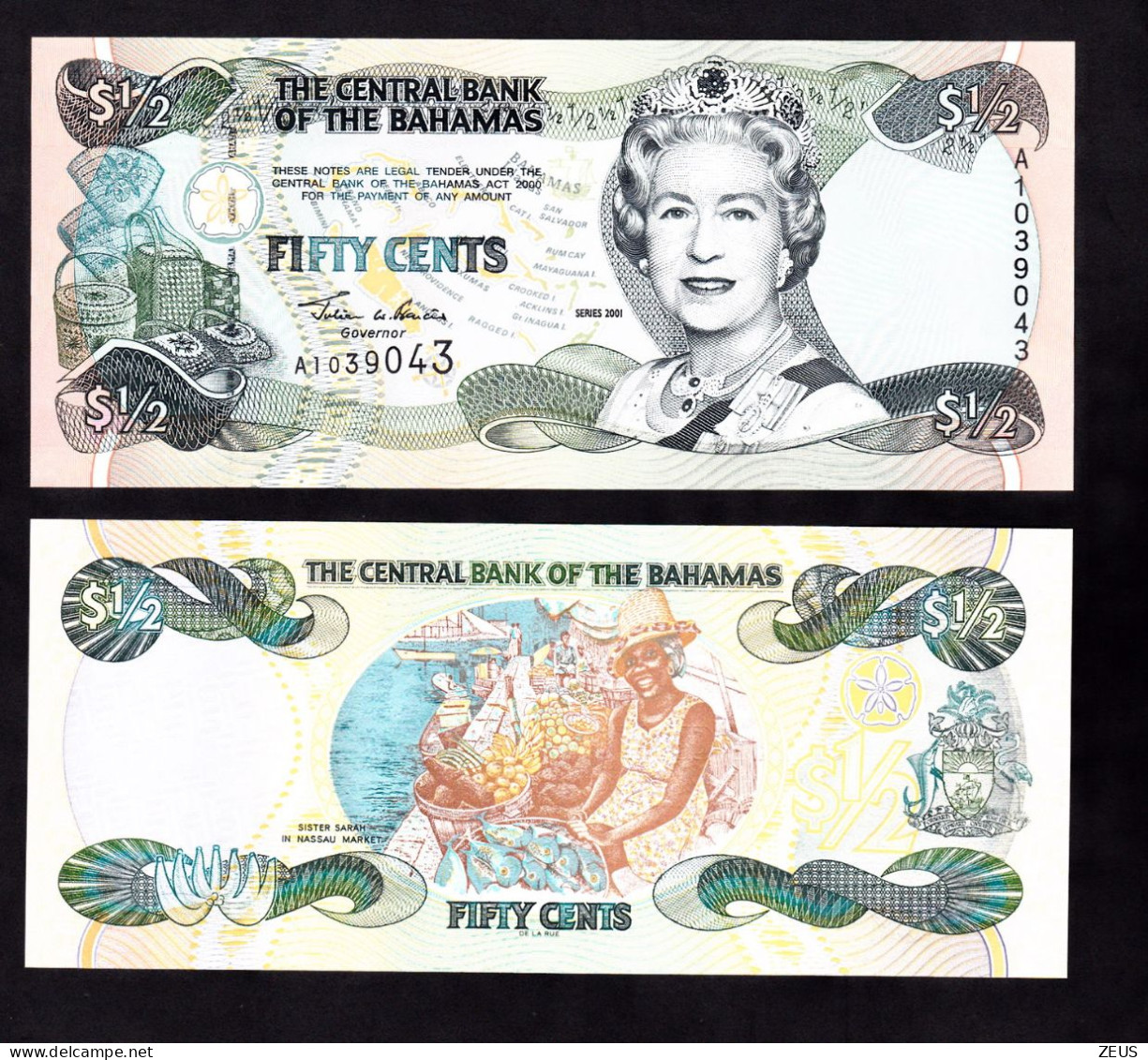 BAHAMAS 1/2 DOLLARO 2001 PIK 68 FDS - Bahama's