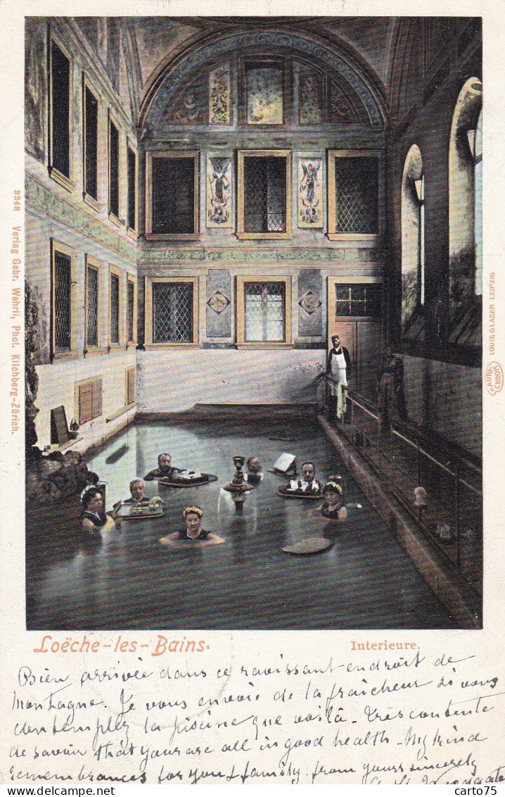 Suisse - Loèche-les-Bains - Thermalisme - Bains Cure Thermale - Carte Précurseur - Postmarked 1904 - Loèche