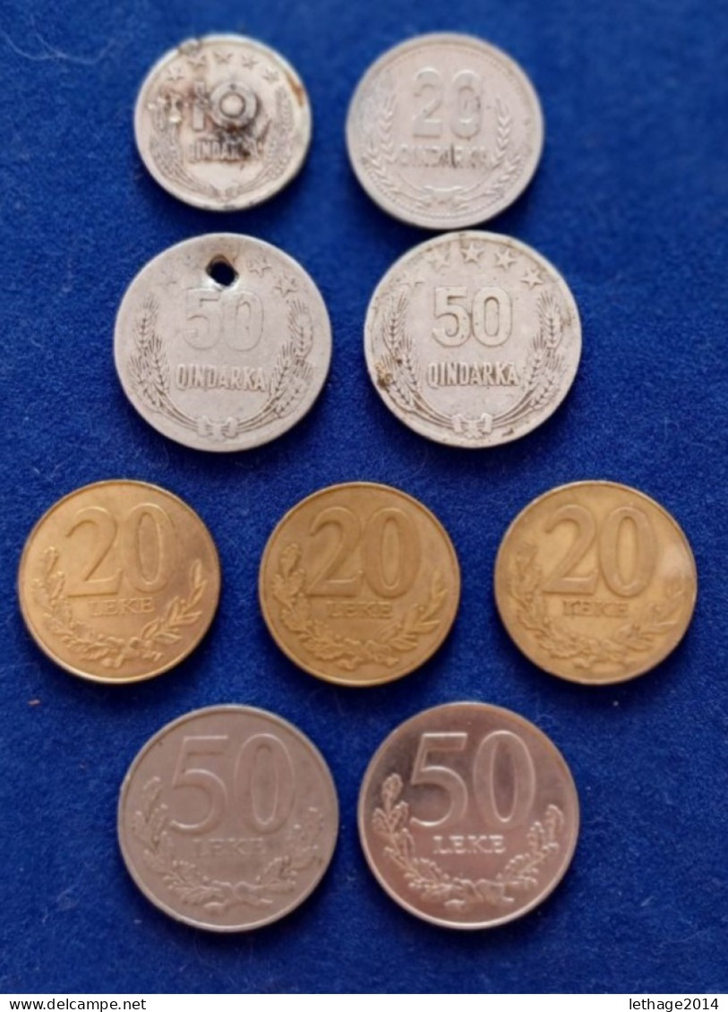 MONETE COIN ALBANIA 10 QINDARKA (1960) - 20 Q (1988) - 50 Q (1964) - 20 LEKE (1996) - 50 LEKE (1996) - Albanië