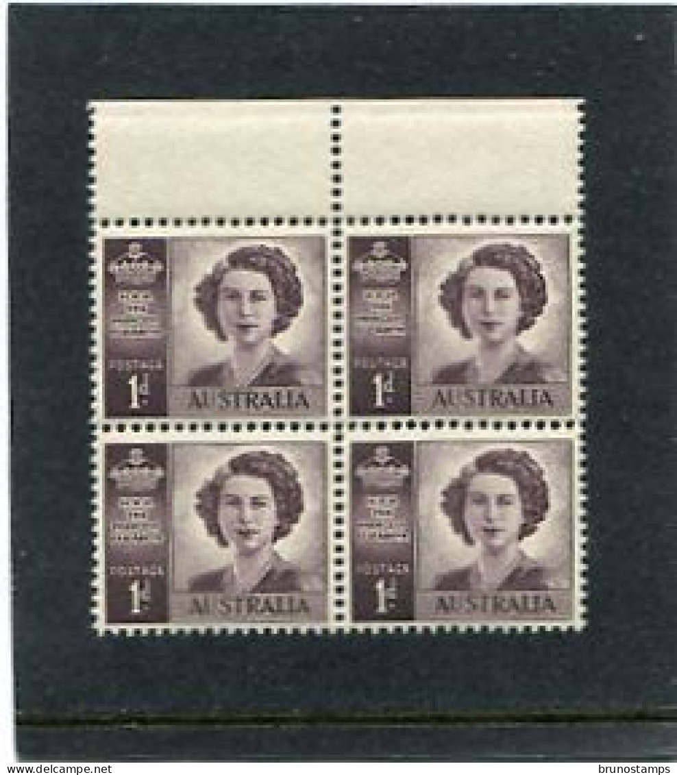 AUSTRALIA - 1948  PRINCESS  NO WMK  BLOCK OF 4   MINT  NH  SG 222a - Ungebraucht