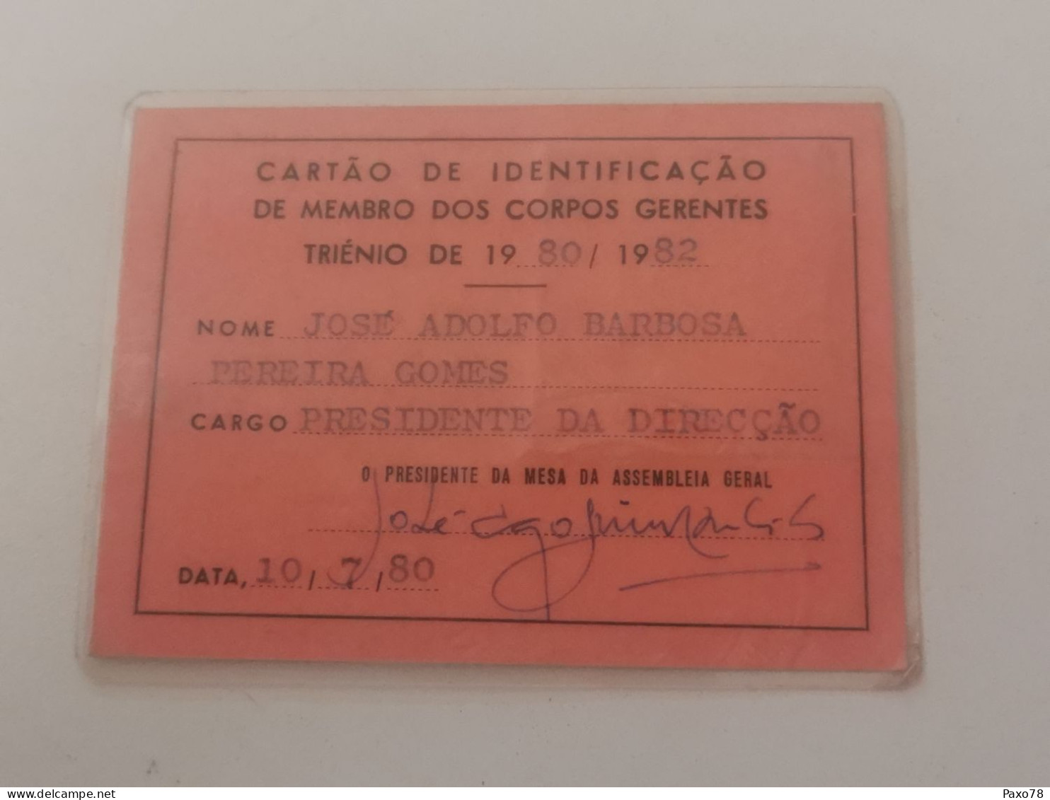 Cartâo De Membro, Sindicato Dos Trabalhadores... Viana Do Castelo 1980 - Covers & Documents
