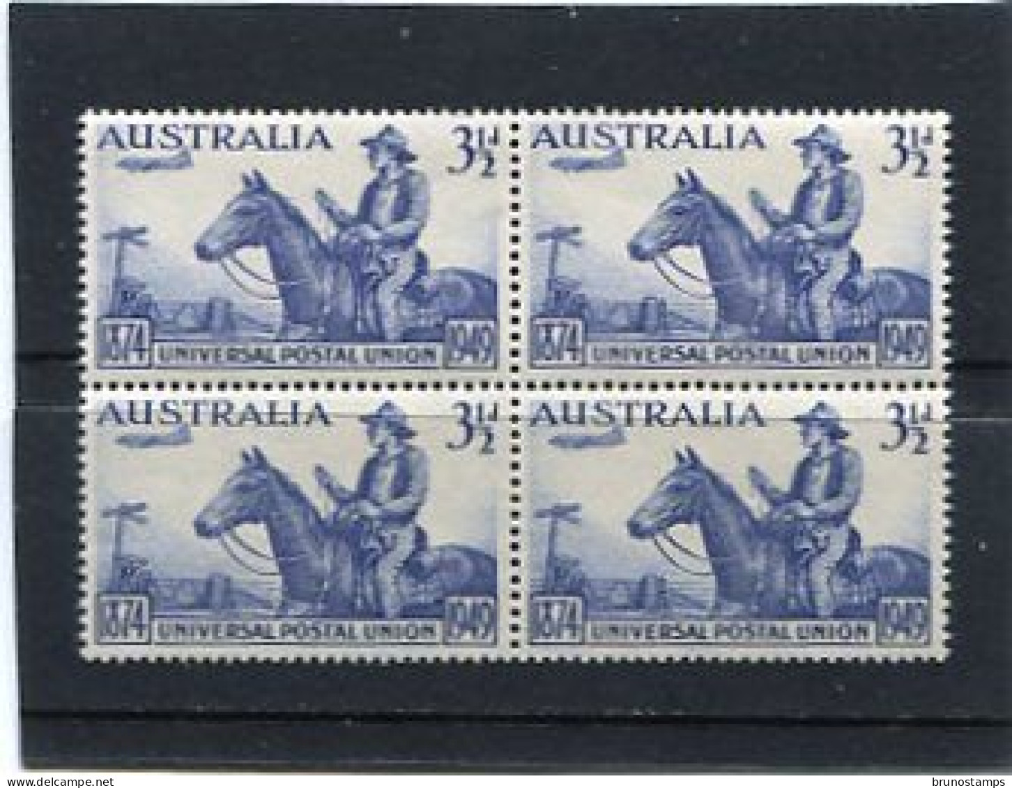 AUSTRALIA - 1949  3 1/2d  UPU  BLOCK OF 4  MINT  NH  SG 232 - Neufs