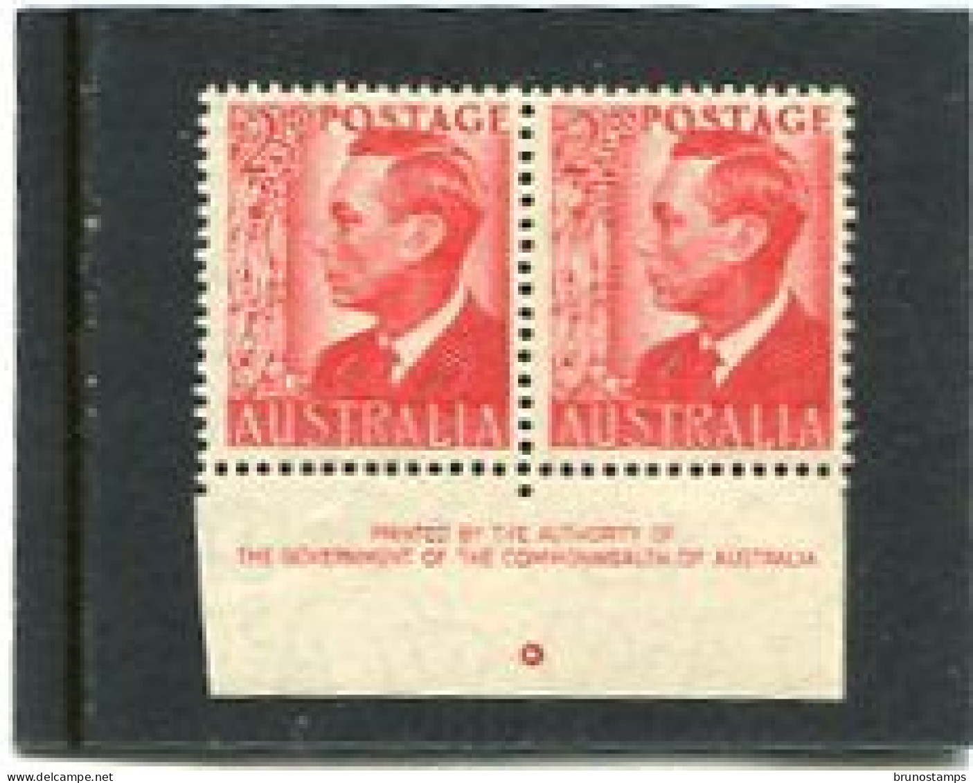 AUSTRALIA - 1950  2 1/2d  KGVI  PAIR  IMPRINT   MINT NH  SG 237c - Ungebraucht