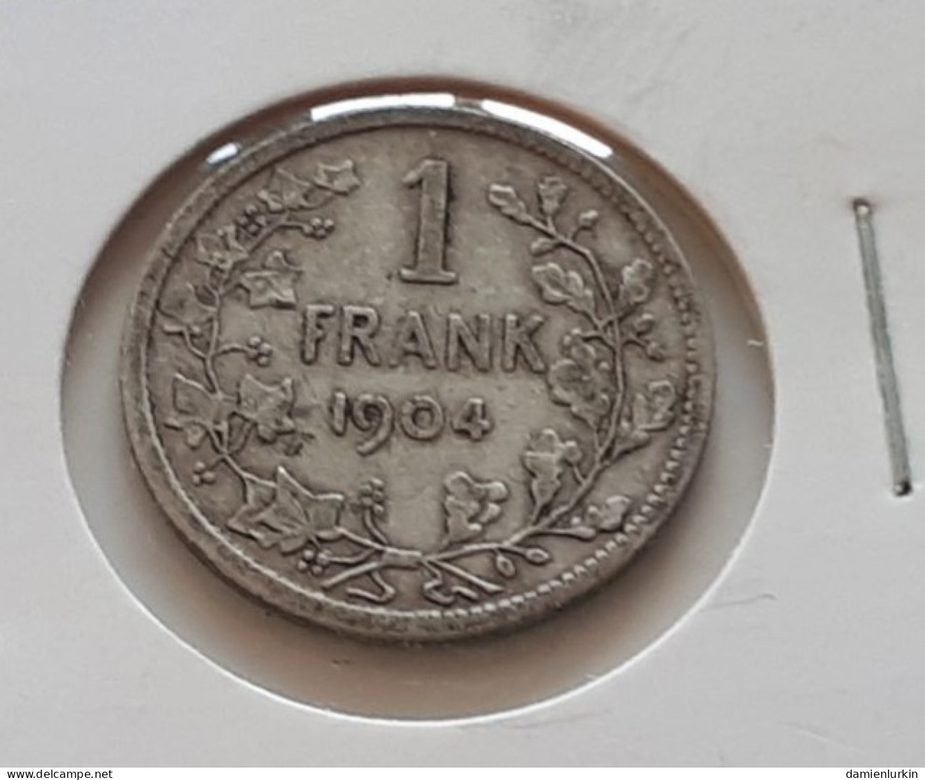 BELGIQUE LEOPOLD II 1 FRANK 1904 VL AVEC POINT ARGENT/ZILVER/SILBER/SILVER ONLY 803.000 EX. COTES : 5€-12€-60€-125€ - 1 Franc