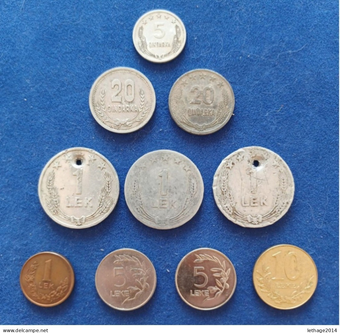 COIN ALBANIA 5 QINDARKA(1964)-20 Q(1988-1969 ANNIV. LIBERAT)-1 LEKE(1964)-1 LEKE(1996)-5 LEKE(1996)-10 LEKE(1996) - Albanië